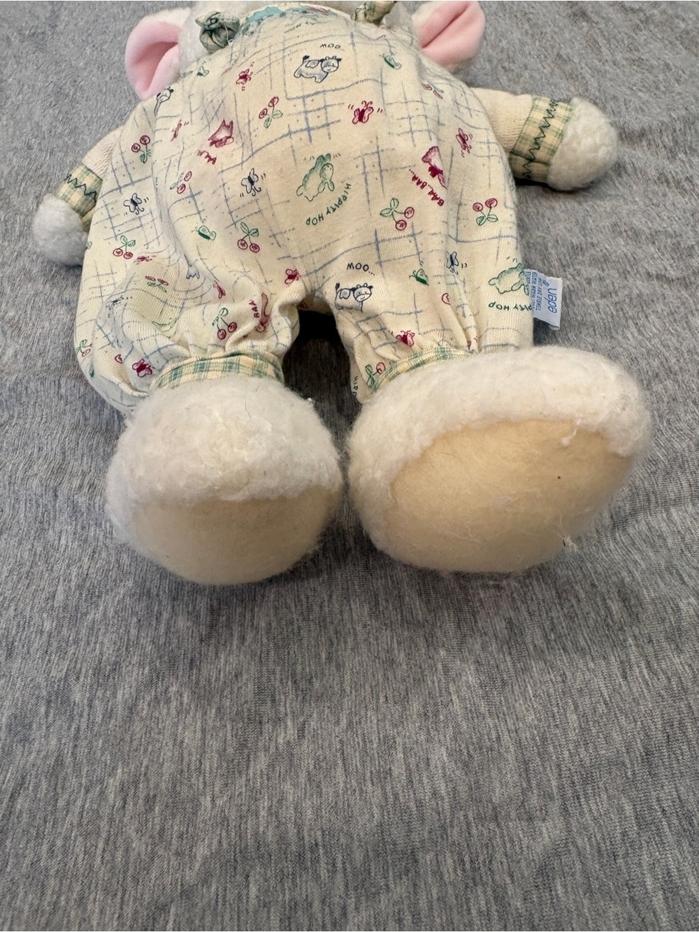 Vintage Eden Way Back When Lamb 14" Plushie w/ Illustrated Tee & Overalls EUC - Picture 3 of 10